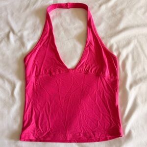 Pink Halter Crop Top